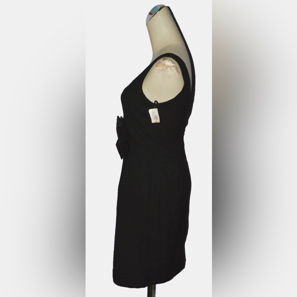 APRIL,MAY NEW $160 NWT SZ S SMALL BLACK BIG BOW SLEEVELESS COCKTAIL DRESS LBD